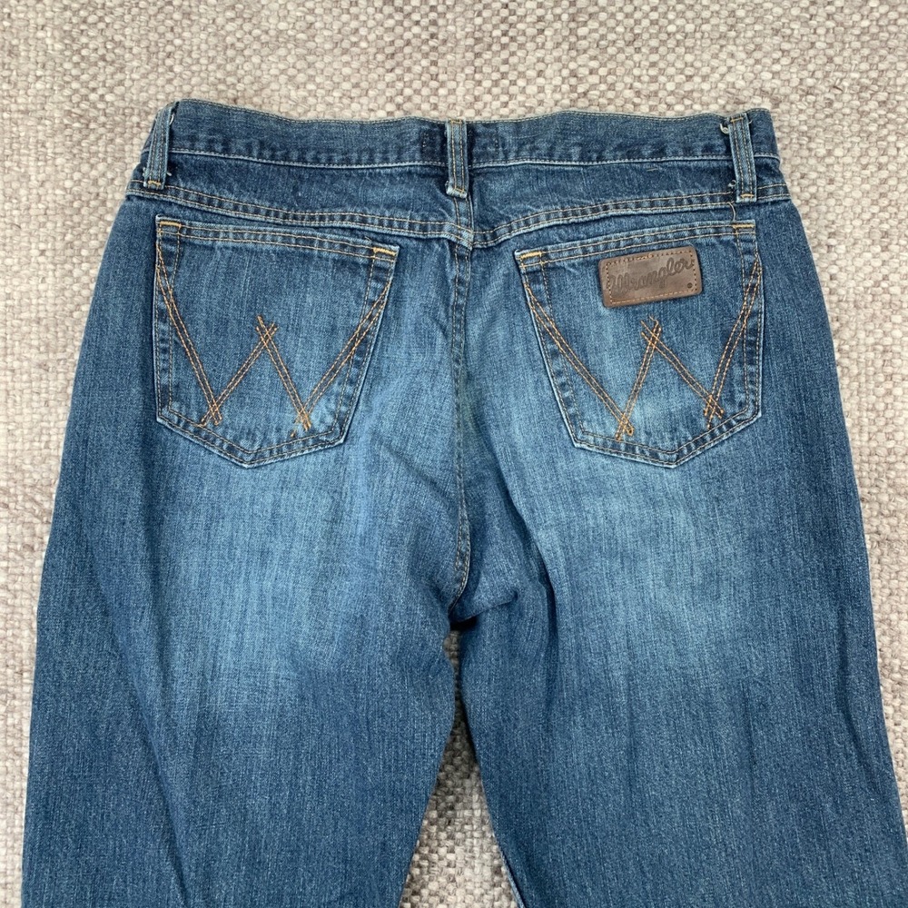 Wrangler 20X Jeans Mens 33x30 Blue 01 Competition Relaxed Fit Distressed Frayed - Picture 4 of 7